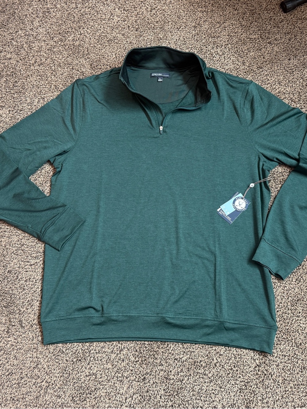 Kenneth Cole Men's Dark Green Quarter-Zip Pullover